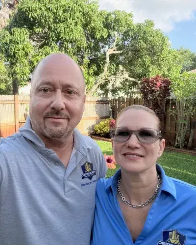 Glen and Michelle, owners of Defender Inspections, in their South Florida service area